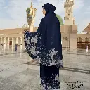 Telekung Travel Satin Printed (Awning Moss Crepe Berdagu) in FDS0038